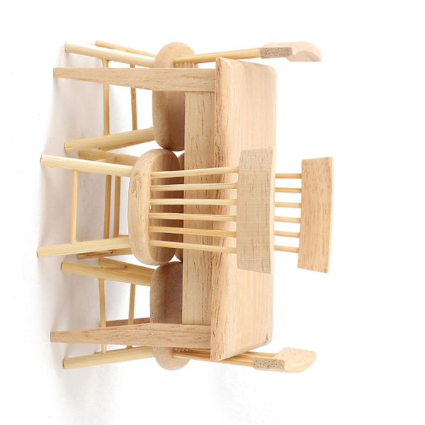 1:12 Dukkehus Miniature Simuleret Skrivebord Stol Mini Møbler Model Legetøj Tilbehør Skrivebord Stol Sæt