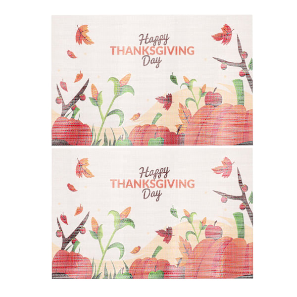 2 st Delikat Thanksgiving-elementmönster Placemats Bordsdekorationer（45X30CM，2）