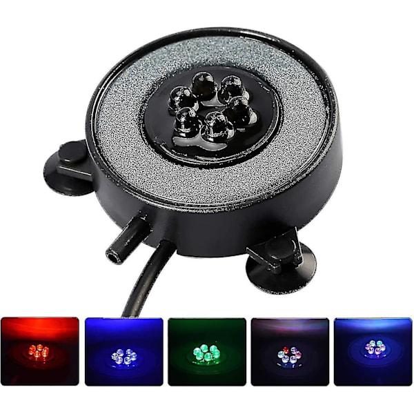 Nedsænkelig akvarielampe, automatisk farveskift, 6 LED-lysfarver med bobler (5,5 cm, 1,2 W) BD