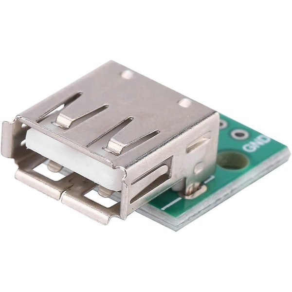 USB -naarasliitin Breakout Board Pitch Adapter -liitin USB power /leipälevymalli (4kpl, hopea)