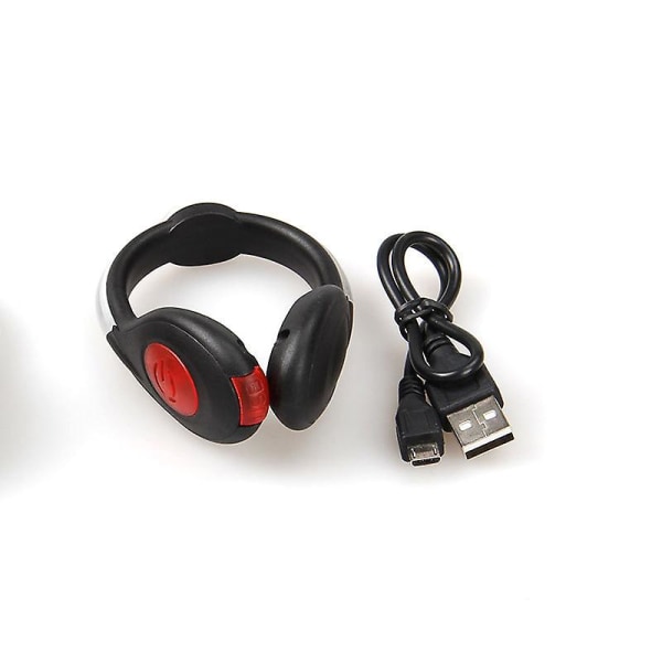 Ledskor Klämljus USB laddning för nattlöpare Säkerhet Regntät jogging Blinkande ljus utomhus, löpljus (röd) (utan batteri)