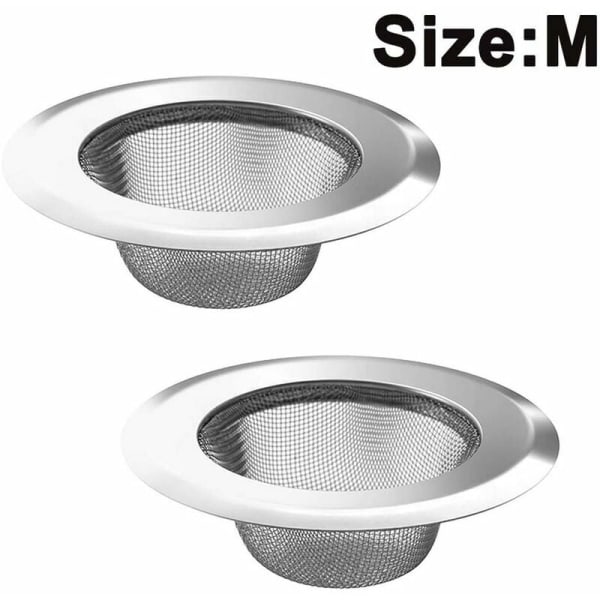 2-pack diskhossil med rostfritt stål, avloppssil, anti-igensättning, diskhossil