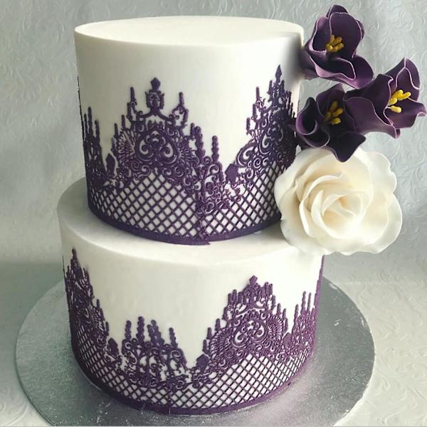 3D Blonde Kage Bageform Fondantform Blomstermønster DIY Form Kageprægning