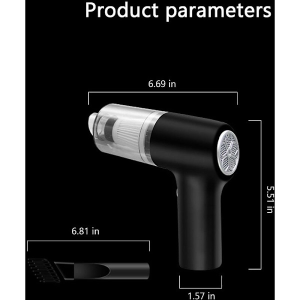 Mini dammsugare, liten trådlös handdammsugare, litiumjon USB-laddare för tangentbord, dator, hår, bil