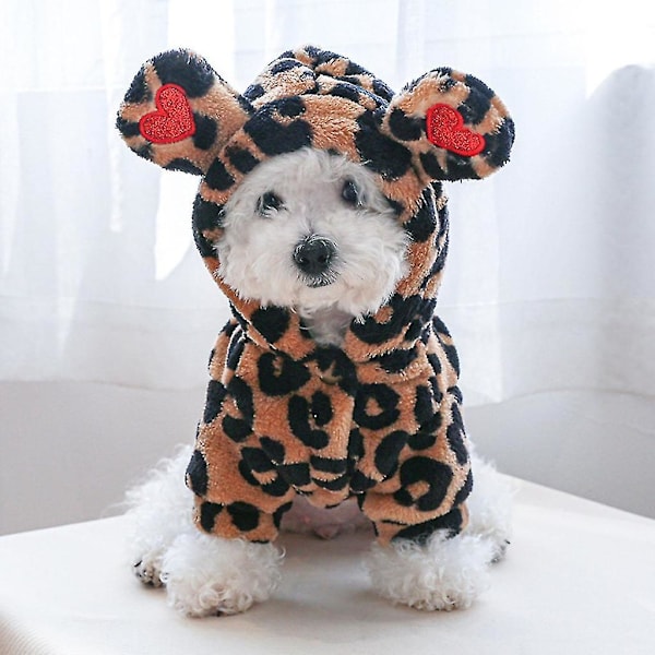 Leopard Hundehættetrøje, Hundehættetrøjer, Hunde Halloween Tøj, Pullover Hundejakke, Hyggeligt Hundeoutfit, Hundejakke Med Hætte, Kæledyr Hundejakker, Vinter Varmt Kæledyrstøj, Bomuld Hundejakke Til Mellemstor Hund, Hunde Tøj Jakker, Vinter Kæledyrstøj, Hunde Tøj Om Vinteren, Kæledyr Hundejakke Glat Knap, Nem At Bære Fleece, Glat Stof, Plysset Varm, Blød Og Hudvenlig, Delikat For Behagelig.