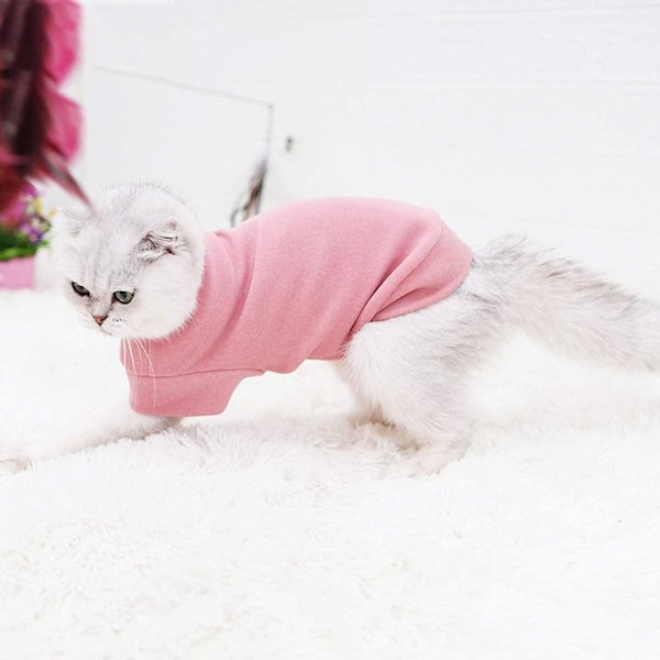 Mjuk fleeceväst för små hundar, tröja för hundar, hårlösa katter, chihuahua, bulldog, rosa, M