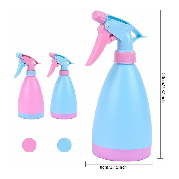 2 st tomma sprayflaskor i plast, plastsprayflaskor med dimma, tomma sprayflaskor med pumpspray, påfyllningsbar dimma för rengöring, trädgårdsskötsel, matlagning, 500 ml