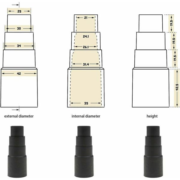 3PCS Dammsugaradapter, Standard Dammsugaradapter, Dammsugaradapterverktyg, Dammsugaradapter