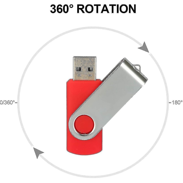 10-pack USB -minnen USB 2.0 tumenhet Bulk-pack Swivel Memory Stick Vik lagring Jump Drive Z（32GB，10 Pack Red）