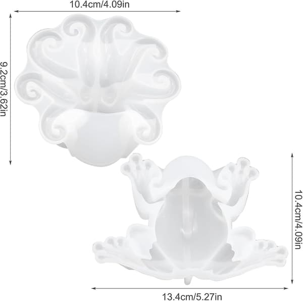 2 stk. Octopus Frog Resinforme, 3D Dyr Epoxy Resinforme, DIY Silikone Resin