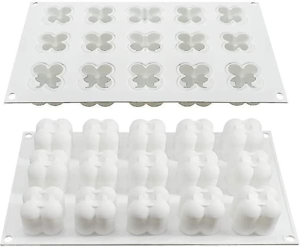 Mousse-tårtform i silikon - 3d-bakformar DIY-form, 15 hål liten magisk ba