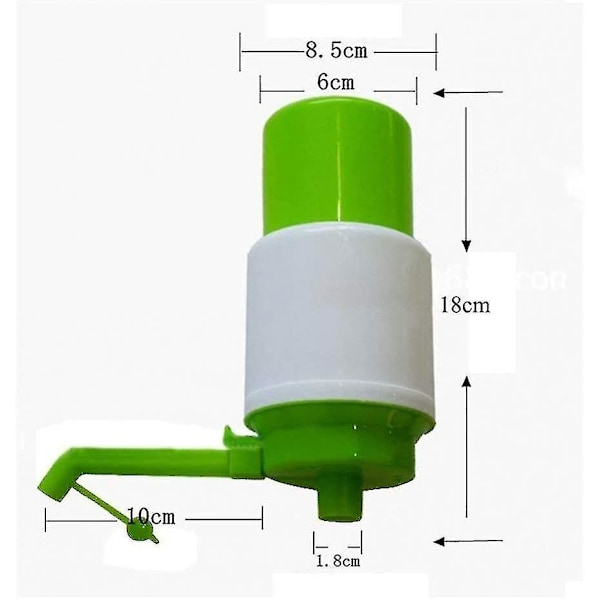 Håndpumpe for drikkevannsflaske, trykkpumpe 5-6 gallon for drikkevannsdispenser, grønn (1 stk)
