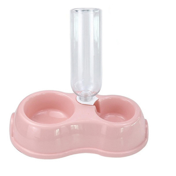 Pet Drikkevand Feeder Pet Dobbelt Skål 500ml Drikkevand Feeder