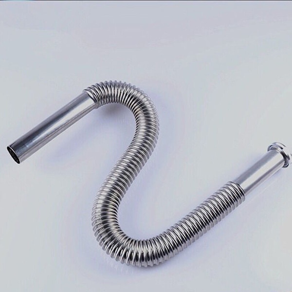 Rostfritt Stål Flexibel Siphon Flexibel Avloppsrör för Diskho Badrum Kök Vattenrör