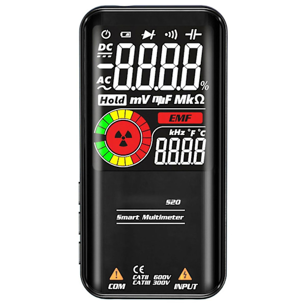Fuldautomatisk intelligent elektromagnetisk strålingsmultimeter LCD-display Anti-brændende multimeter