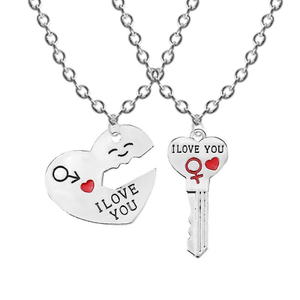 I Love You Key To The Heart Nøglering Halskæde Nøglering Sæt Til Par/elskere