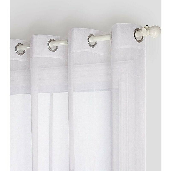 Set med 2 genomskinliga spetsgardiner med blommönster för sovrum, kök, vardagsrum, 140 cm x 245 cm, lila