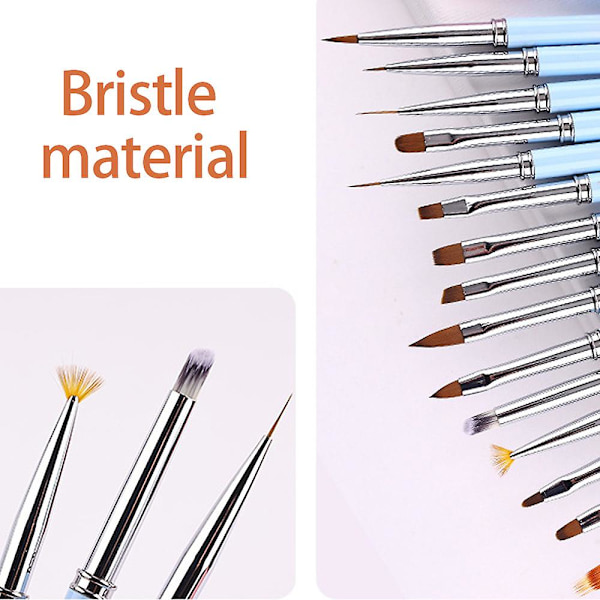 15 st Nail Art Penslar Set Färgglada Pennor Detaljdesign Målningsverktyg
