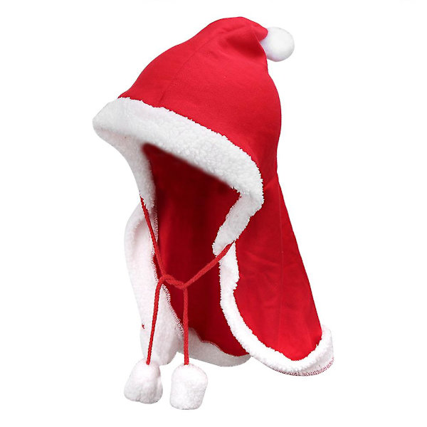 Jul husdjursdräkt - Röd hatt kappa för katter och hundar (M)