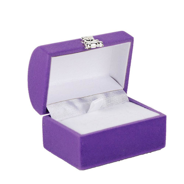 Smyckeskrin Ring Box Case Hänge Present Förvaring Display Organizer Tillbehör (Lila)