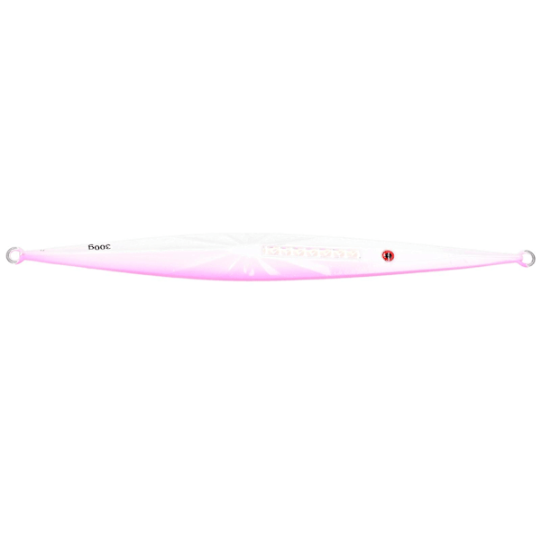 300g 25cm Grouper Tuna Fishing Lure Bait with Metal Weights and Falling Sinkers - White Pink