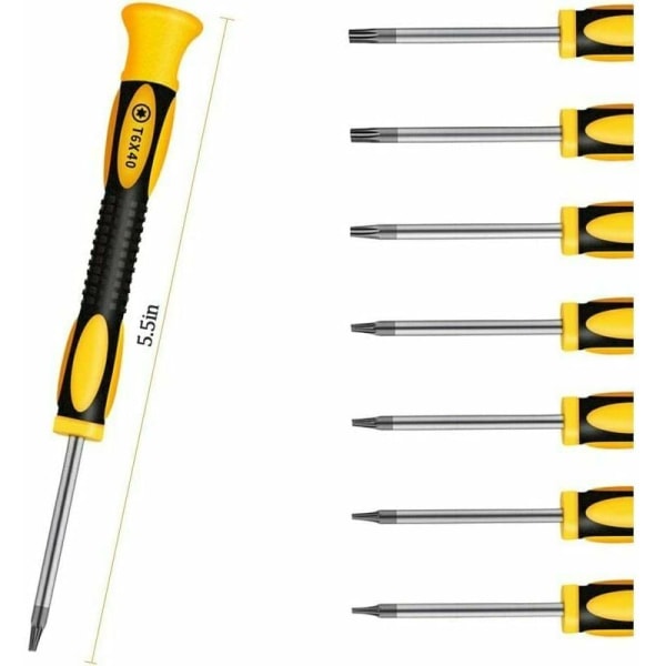 Professionell precision magnetisk Torx/Star/Tx skruvmejsel set/kit 7pc T3 T4 T5 T6 T7 T8 T10