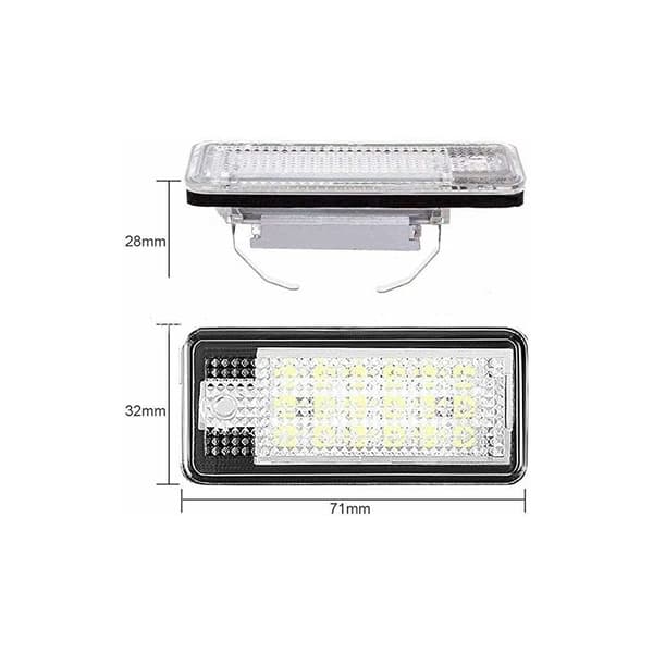 Vit LED-skyltbelysning med Canbus E-märke, 2 st