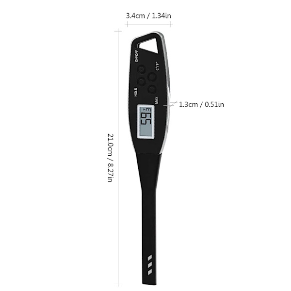 Direktläst kötttermometer Vattentät grilltermometer Pen Probe Kök Mattermometer Utomhusmatlagning Grill Rökt Mjölk