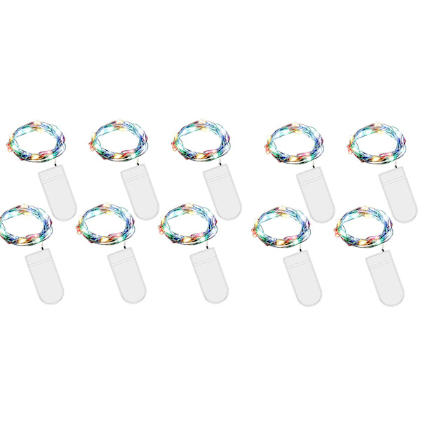 Led-fe-lys batteri, 10 stk. 2m 20led mikro batteridrevne kobbertråds-fe-lys flerfarvede julelys til værelser, indendørs, jul