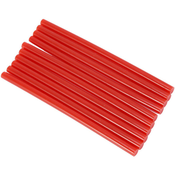 10-delat set 7 x 150 mm färgglada limstift för 20W liten power Röd