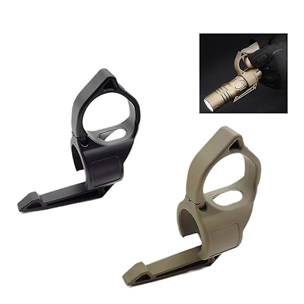 Durble lommelygte ring med lommeklips udskiftning kompakt lommelygteholder (sort)