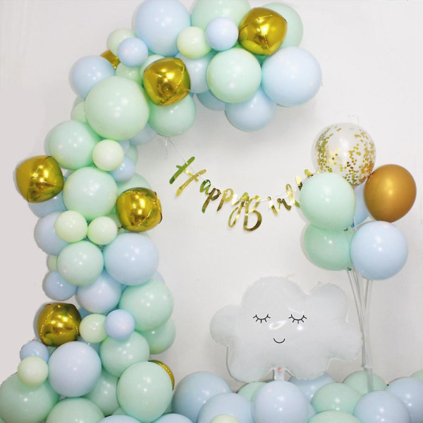 Förpackning med 100 st 30 cm fruktgröna ballonger, ballongdekoration för födelsedagsfest, pojkkalas, grönt party, släktträff, bröllopsfest och andra helgdagar
