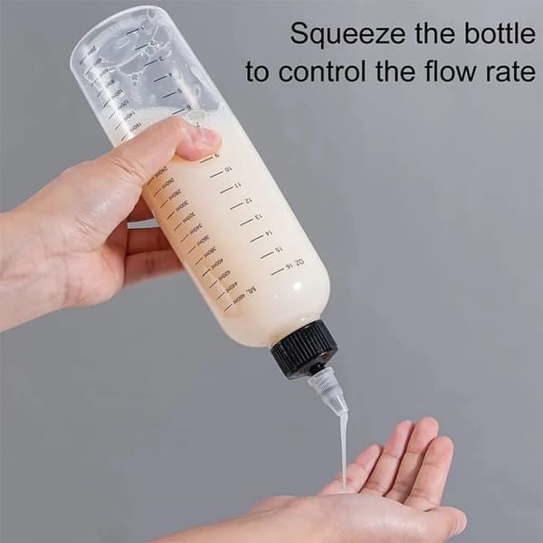 Transparent 500ml Klämflaska med Spetsig Pip, Multifunktionell Dispenser