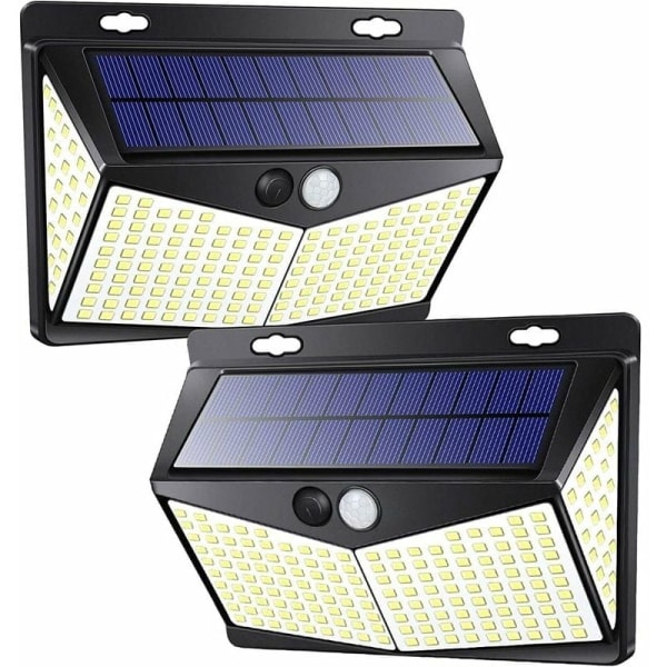 Solar Outdoor Lights 208 LED Solar Light med rörelsesensor 270 Vattentät trädgårdsvägglampa 3 lägen 2 st