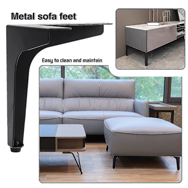 4 stk. 10 cm metal møbel sofa ben moderne trekant møbel fødder DIY udskiftning skab