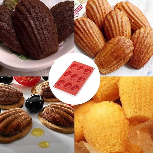 Hul Silikon Madeleine-forme til kage, gelé, budding, mousse, bagværk, gør-det-selv, BPA