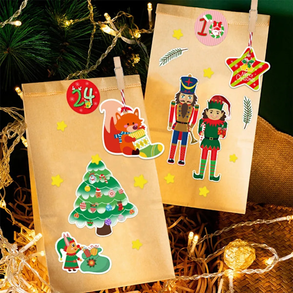 Adventskalender att fylla 2024, 24 adventskalenderpåsar, DIY julkalender pysselset, julklappspåsar #2