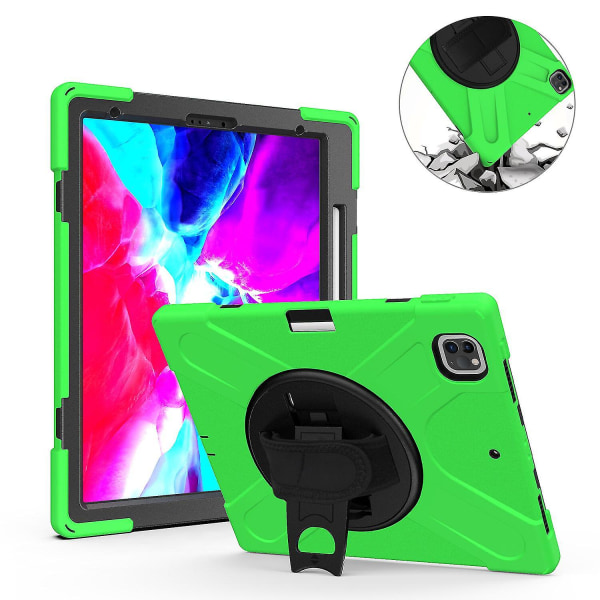Pennholder-etui for iPad Pro 12,9 tommer med håndstropp, justerbart stativ, kamerabeskyttelse