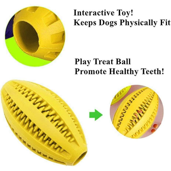 Interaktiv hund leksak bitresistent hund godis dispenser boll för lek och tuggning
