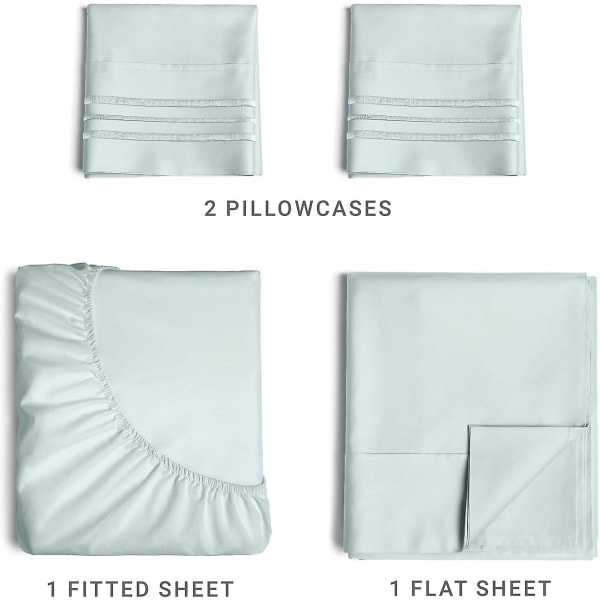 Cgk Unlimited King Size Lakanuppsättning - Andningsbar & Kylande - Hotell Lyx Sängkläder - Extra Mjuk - Djupa Fickor - Lätt Passform - 4 Delar Set - Rynkfri