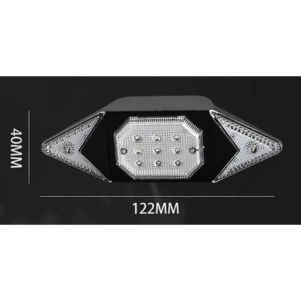 Blå sykkellys, blinklys, vanntett USB-oppladbare LED-baklys med trådløs fjernkontroll, 5 moduser