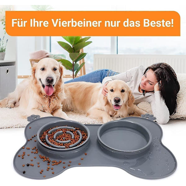 Langsom foderskål til hunde, langsom foderskål, anti-glutton skål til hundekat, fremmer sund spisning
