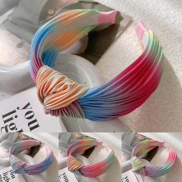 Hållbar bredbrättad hårbåge för kvinnor med tie-dye-stil sminkhårbåge
