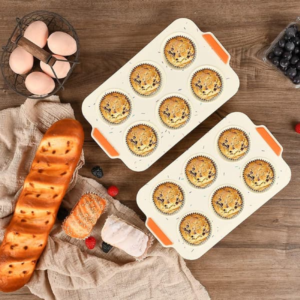 Silikone Muffinform, Non-stick Muffinform, Kage, Brownie, Kage, Buddingform, 6 Gitter