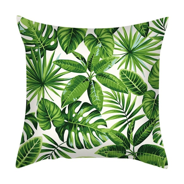 Kuddfodral 45x45 Gröna Blad Kuddfodral Linneset om 2 Växt Kuddfodral Modern Kuddfodral för Vardagsrum Trädgård B2