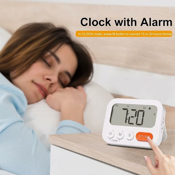 Digital Kök Timer Stor Display Magnetisk Kök Timer med Hög Alarm för Barn, Seniorer, Klassrum, Yoga