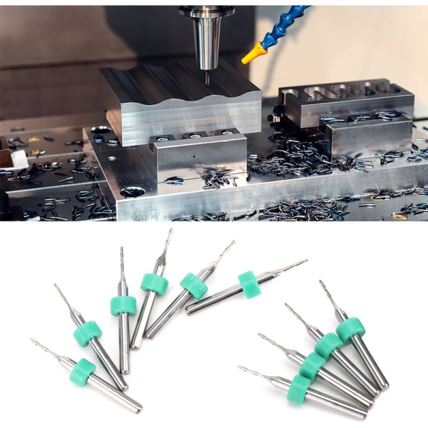 10 st 2-spårs hårdmetallfräs i volframstå CNC-ändfräs (1,5 mm)