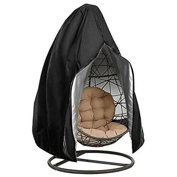 Vattentät och dammtät Oxford-tyg hängande cover för uteplats, gungstol, flytande stol (svart)
