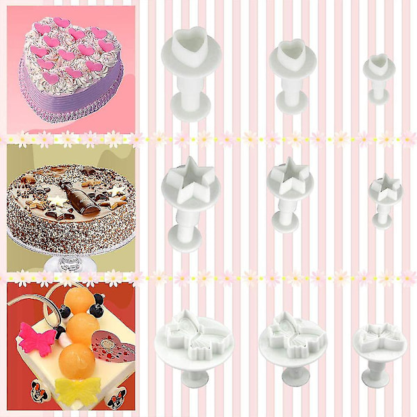 Kakku Työkalut Kukka Fondant Kakun Koristelu Sarja Cookie Muotti Kuorrutus Plunger Fondant Kevät Prägaus Muotti Leikkuri Työkalu