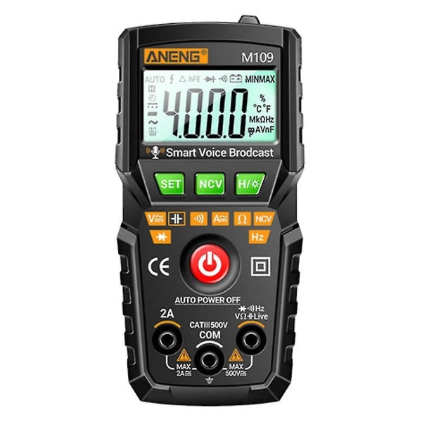 Digital Voltmeter Ammeter Ohmmeter Multimeter Spännings AC DC Testare Mätare（Svart）